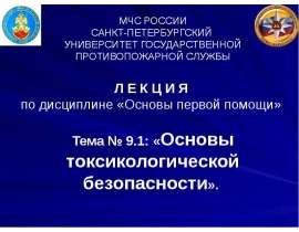 Основы токсикологической безопасности