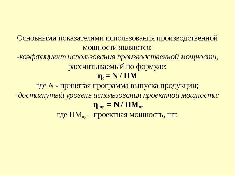 Коэффициент использования производственной площади