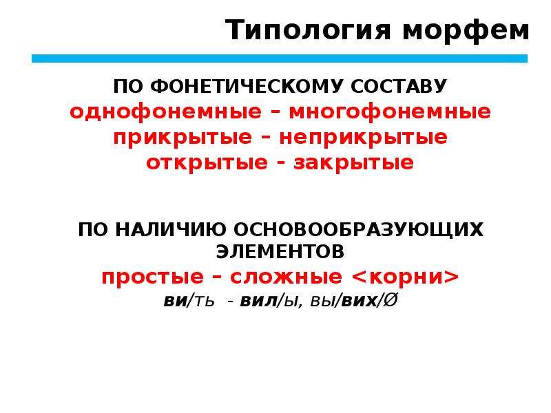 Образование морфем. Типология морфем. Типология корневых морфем.. Соединительная морфема. Способы соединения морфем.