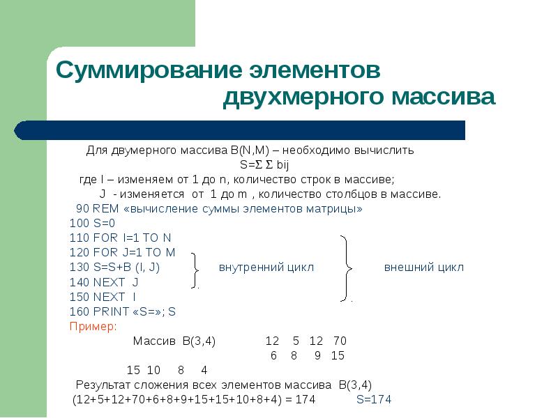 Значение элемента массива 2