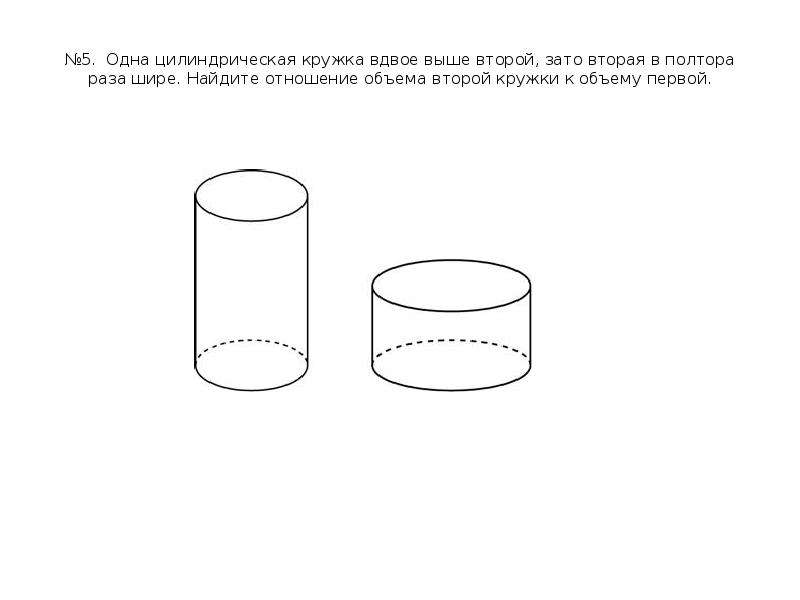 Даны две кружки цилиндрической