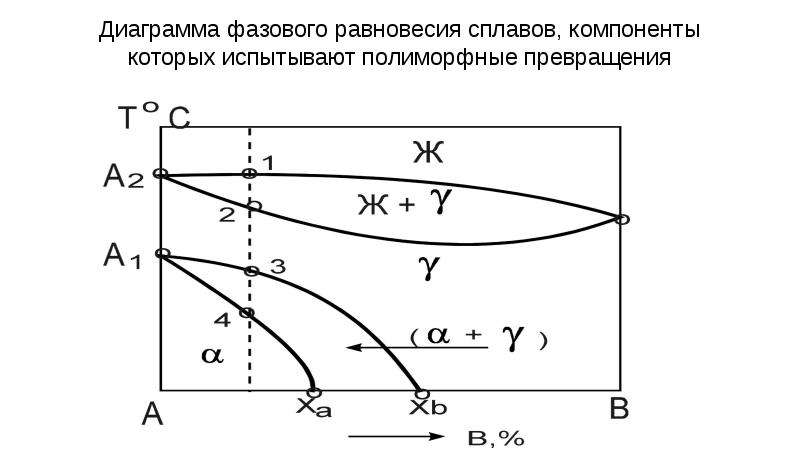 Полиморфное превращение на диаграмме