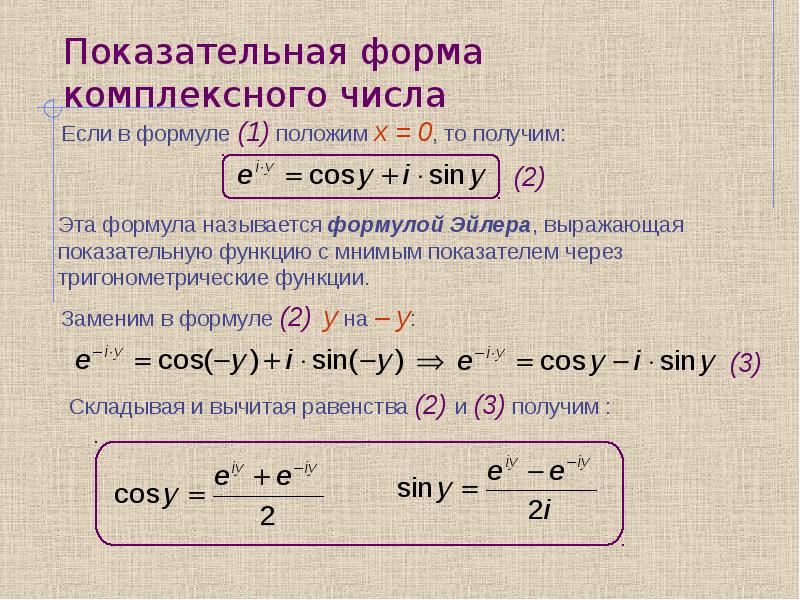 Виды комплексных чисел презентация