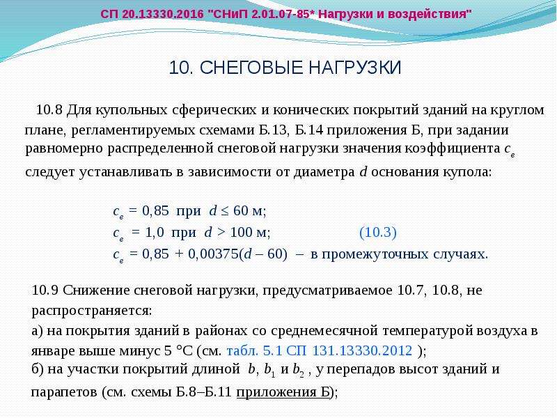 Снеговая нагрузка по сп 20.13330 2016