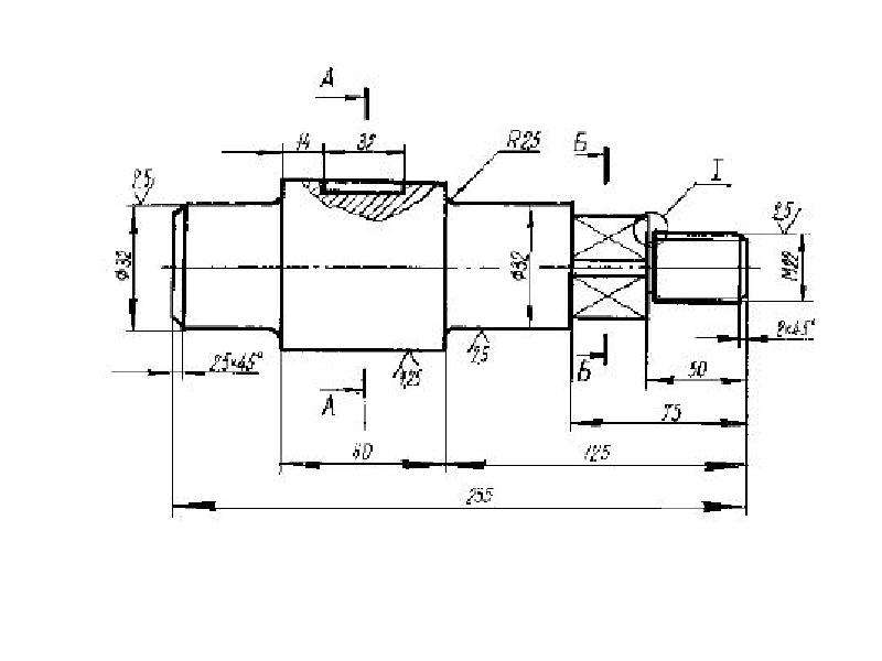 Резьба вала на чертеже
