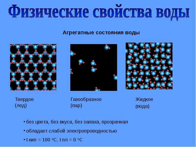 Вода физические и химические свойства воды презентация 10 класс естествознание