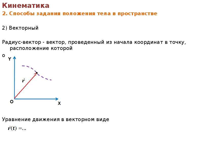 Векторный способ задания движения точки