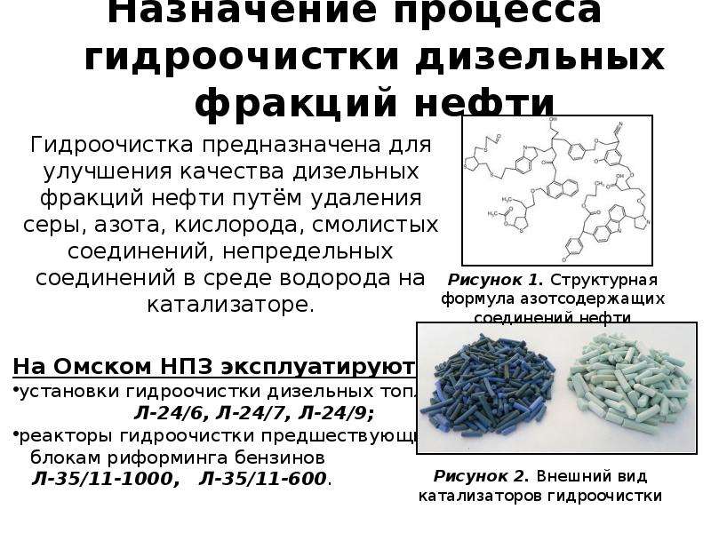 Катализаторы гидроочистки презентация