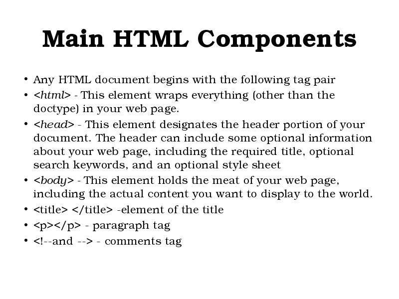 Main html