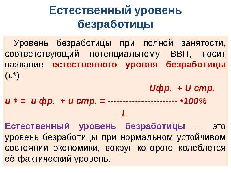 2 естественный уровень безработицы