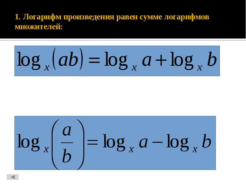 Логарифм 1