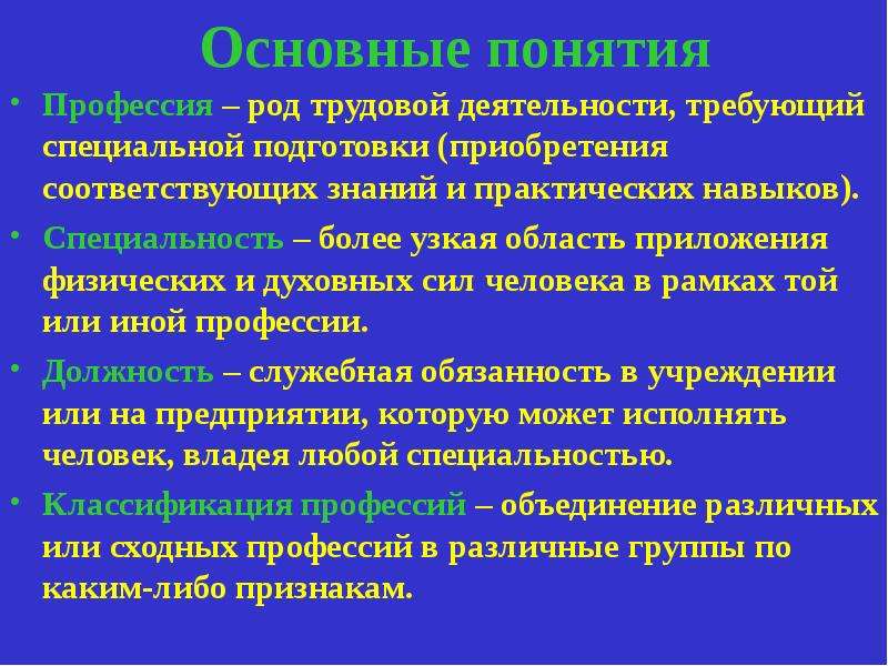 Понимание профессии