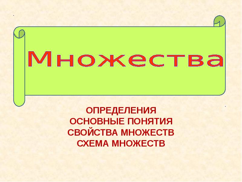 Основные свойства понятий. Множества 4 класс.