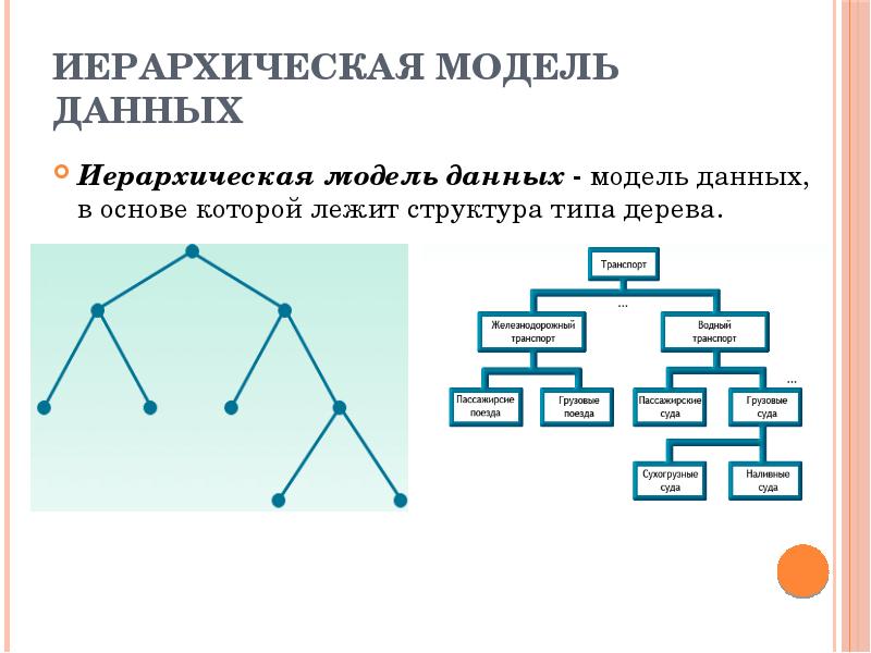 Иерархическая модель данных презентация