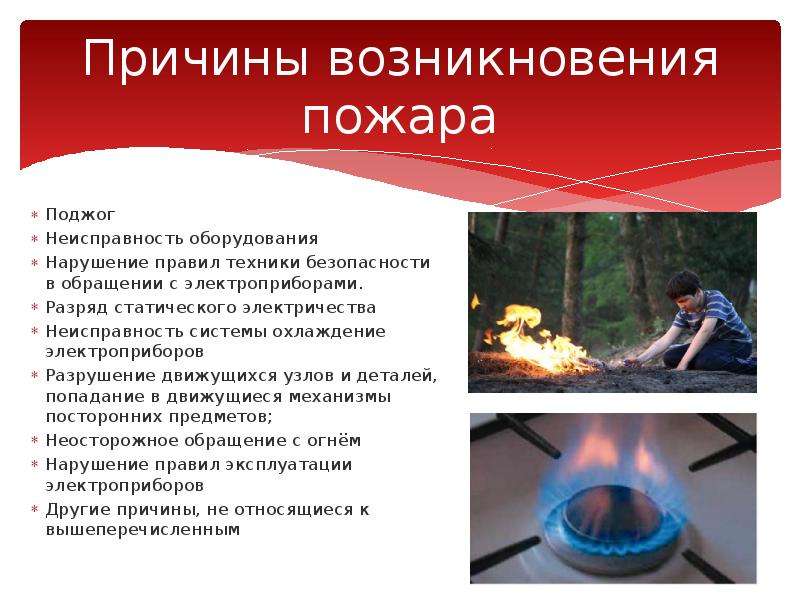 Этапы возникновения пожара