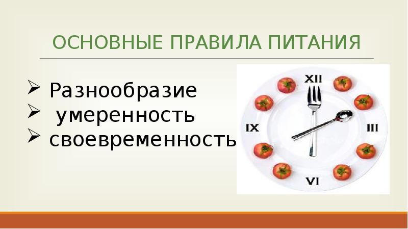 Секреты правильного питания презентация