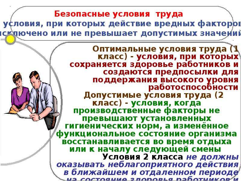 Оптимальные условия работы