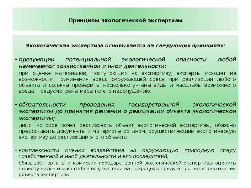 После реализации проекта возможно проведение экологической экспертизы да или нет