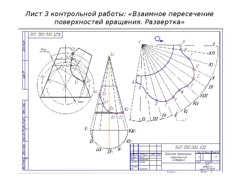 Опорные точки на чертеже