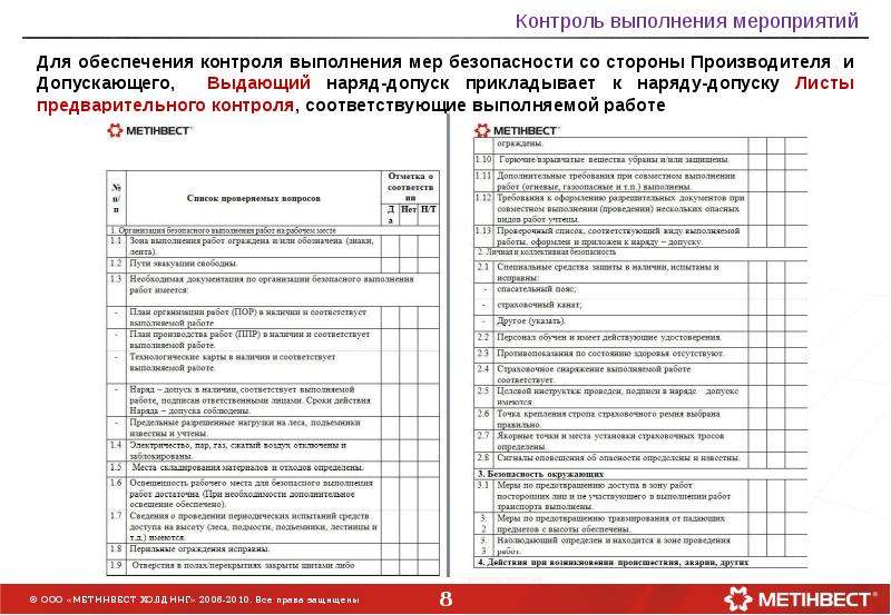 Презентация работы повышенной опасности