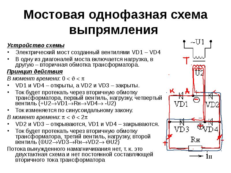 Однофазный мост схема