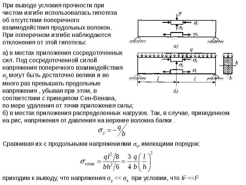 Чистый изгиб возникает в балке представленной на рисунке