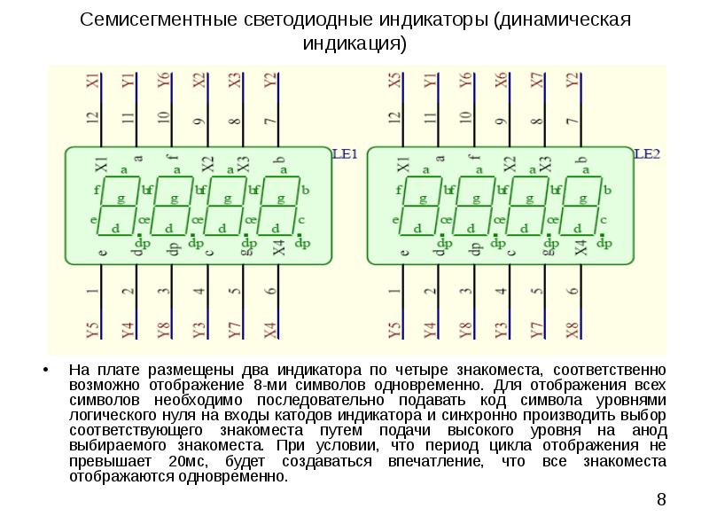 Семисегментный индикатор схема