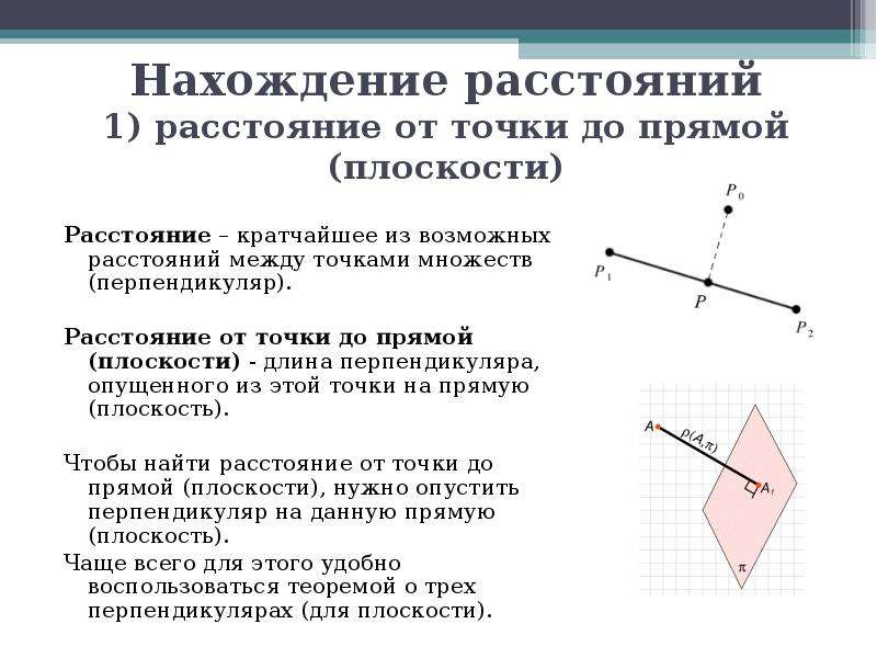 Расстояние между точками прямой 6 класс. Расстояние от точки до прямой на плоскости. Расстояние между точкой и плоскостью. Нахождение расстояния от точки до прямой. Расстояние между прямой и плоск.