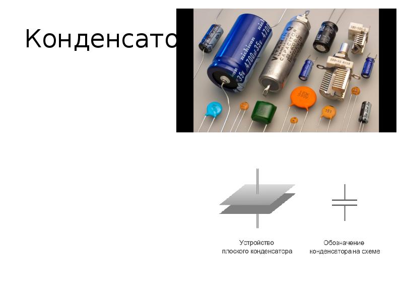 Типы конденсаторов на схеме