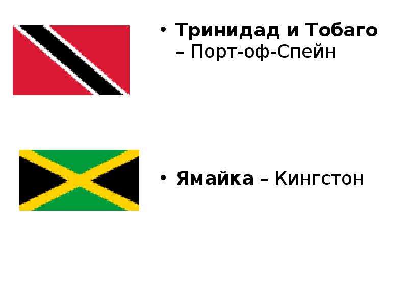 Тринидад и Тобаго – Порт-оф-Спейн Тринидад и Тобаго – Порт-оф-Спейн Ямайка – Кингстон