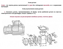 Эскиз детали в чертеже