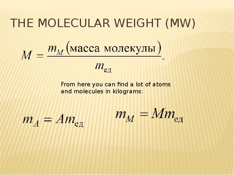 The molecular weight (MW)