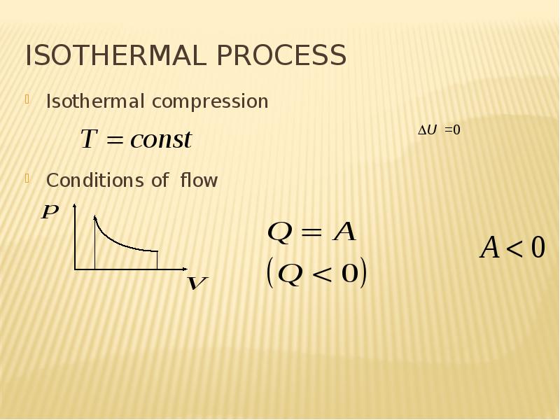 Isothermal process Isothermal compression Conditions of flow