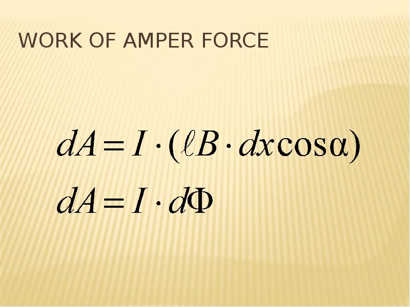 Work of Amper force
