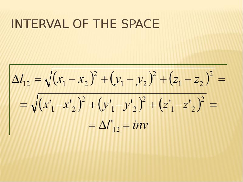 Interval of the space
