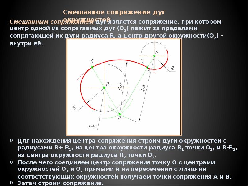 Презентация сопряжение прямой и окружности