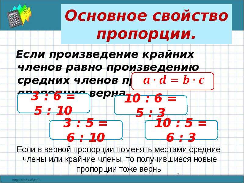 Свойство пропорции