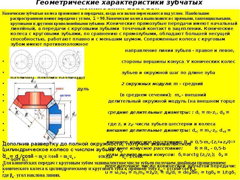 Основные параметры зубьев