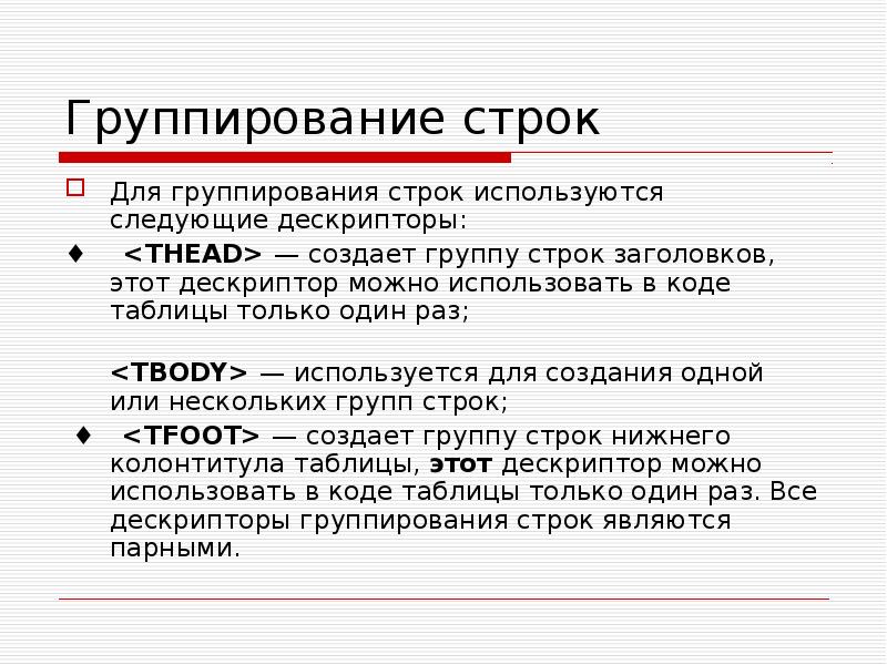 Строки не использовать. Дескриптор строки. Дескрипторы всех строк …. Строки используются для .... Дескрипторы языка html.