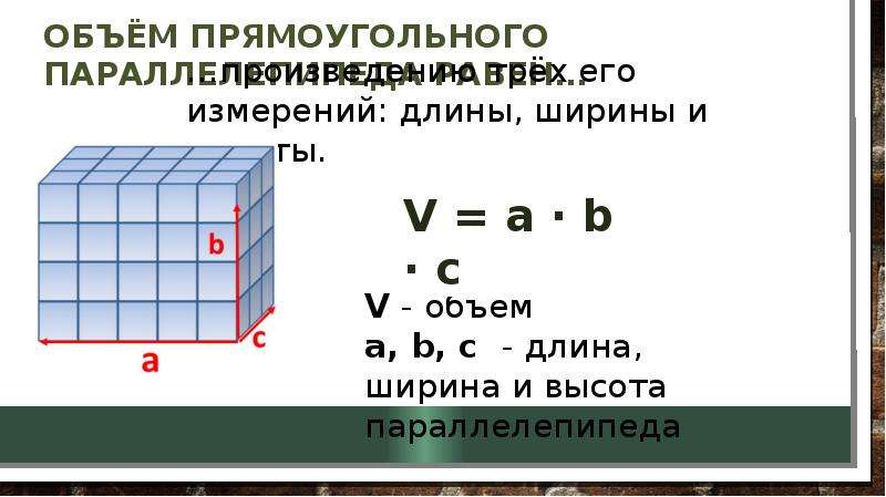 Измерения прямоугольного параллелепипеда относятся как 1