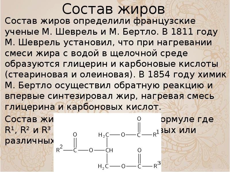 Из чего состоят жиры