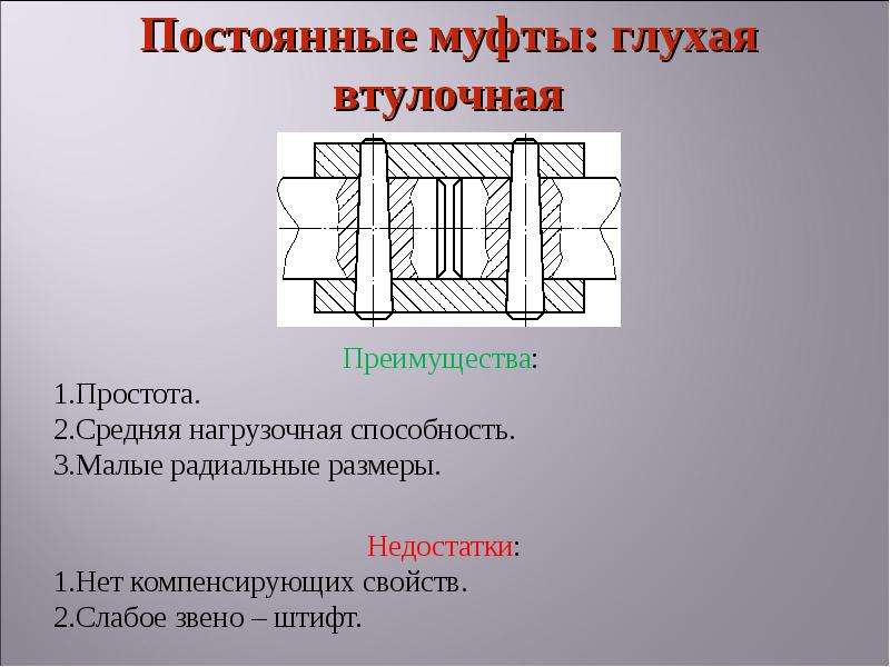 Презентация муфты по технической механике