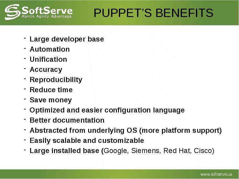Cisco: Puppet Team. SoftServe, слайд №14