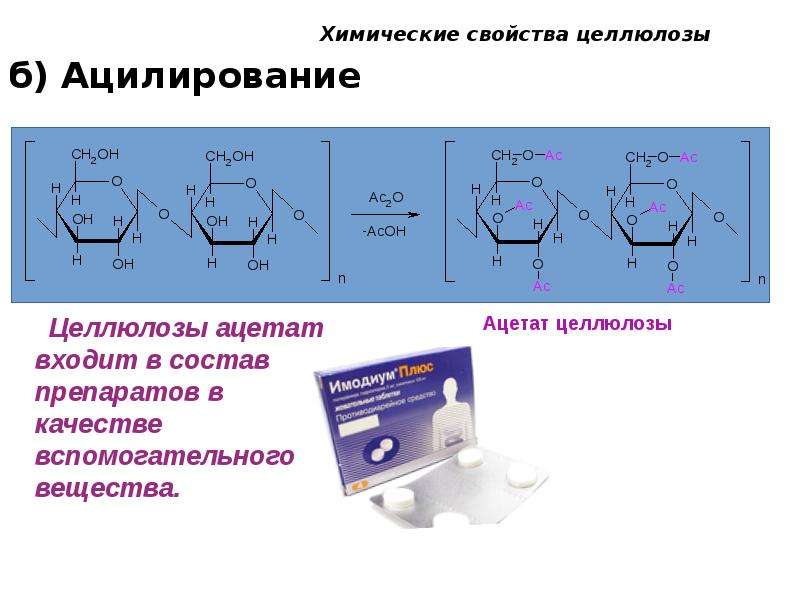 Химические свойства целлюлозы