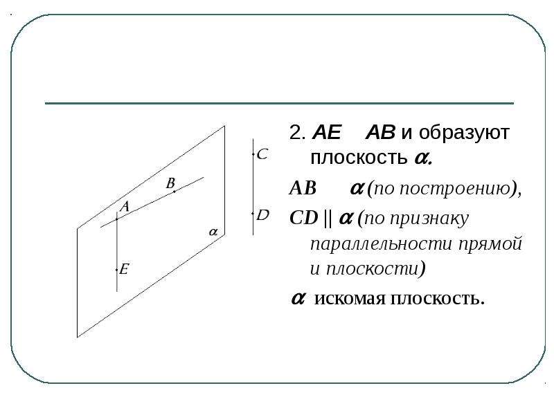 Признак скрещивающихся прямых в пространстве