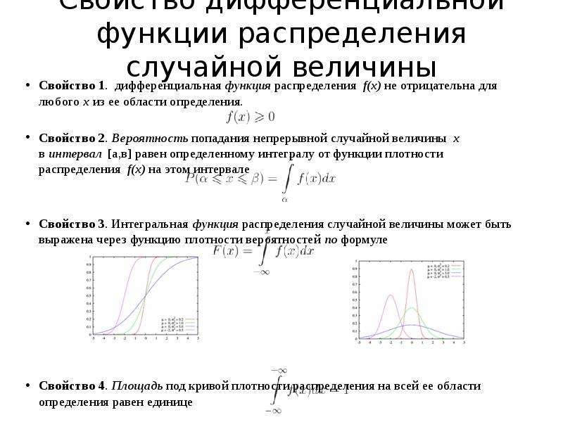 Дифференциальная функция распределения случайных величин