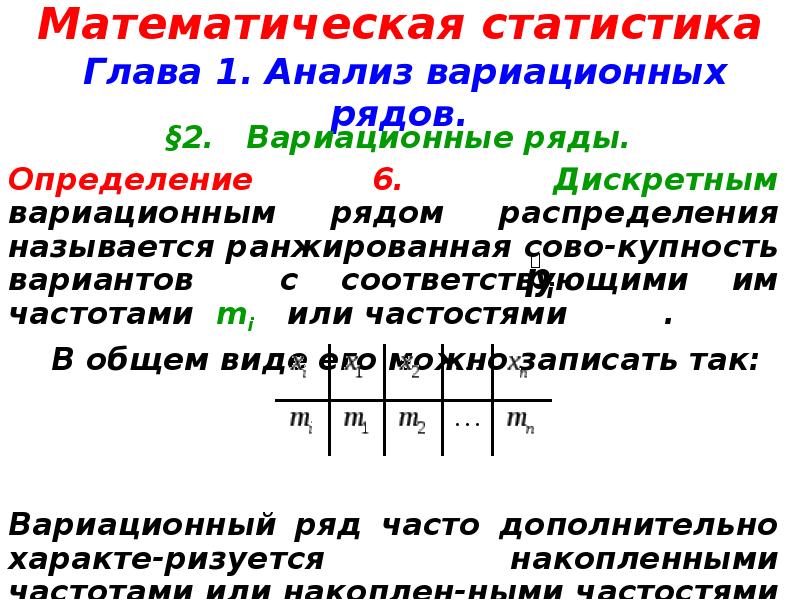 Математическая статистика презентация