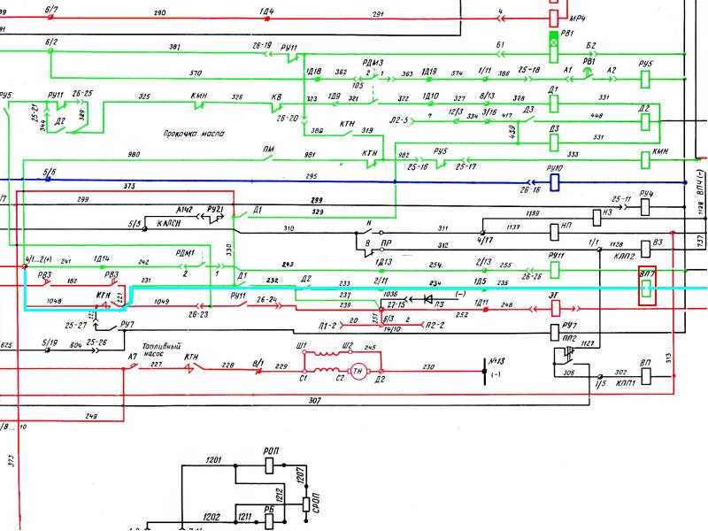 Электрическая схема тепловоза 2тэ10у