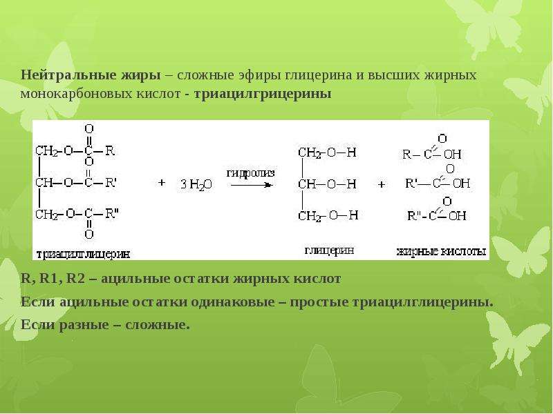 Нейтральные жиры. Гидролиз нейтрального жира. Нейтральные жиры строение. Гидролиз нейтральных жиров. Нейтральные жиры классификация.