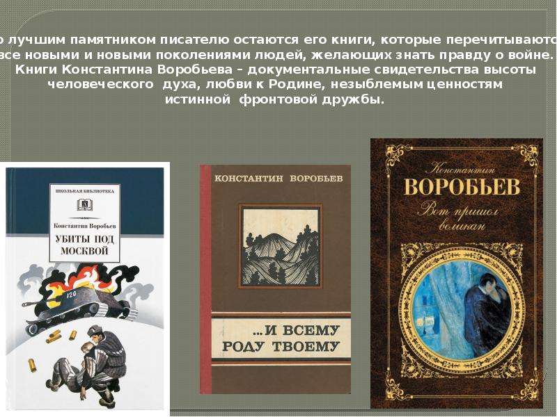 Книги константина воробьева
